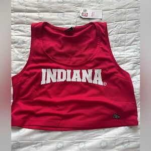 Indiana University Red Jersey Crop Top